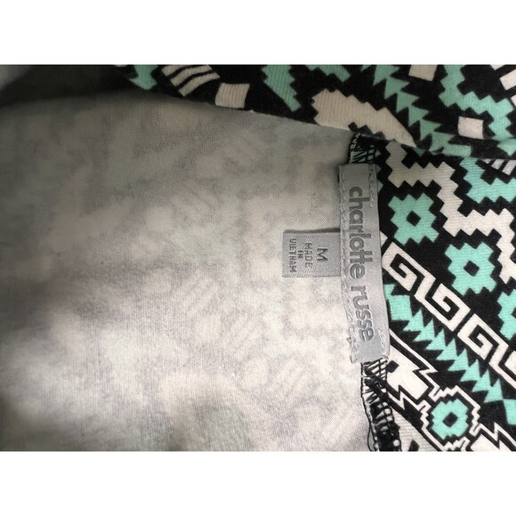 BLT) Charlotte Russe Skirt Women’s Size Medium Blue White Print Short Mini - Picture 8 of 9